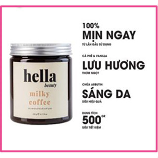 Tẩy Tế Bào Chết Body Cà Phê Hữu Cơ 500g Hella Beauty Cho Mọi Loại Da Giúp Dưỡng Trắng Da Toàn Thân 500g