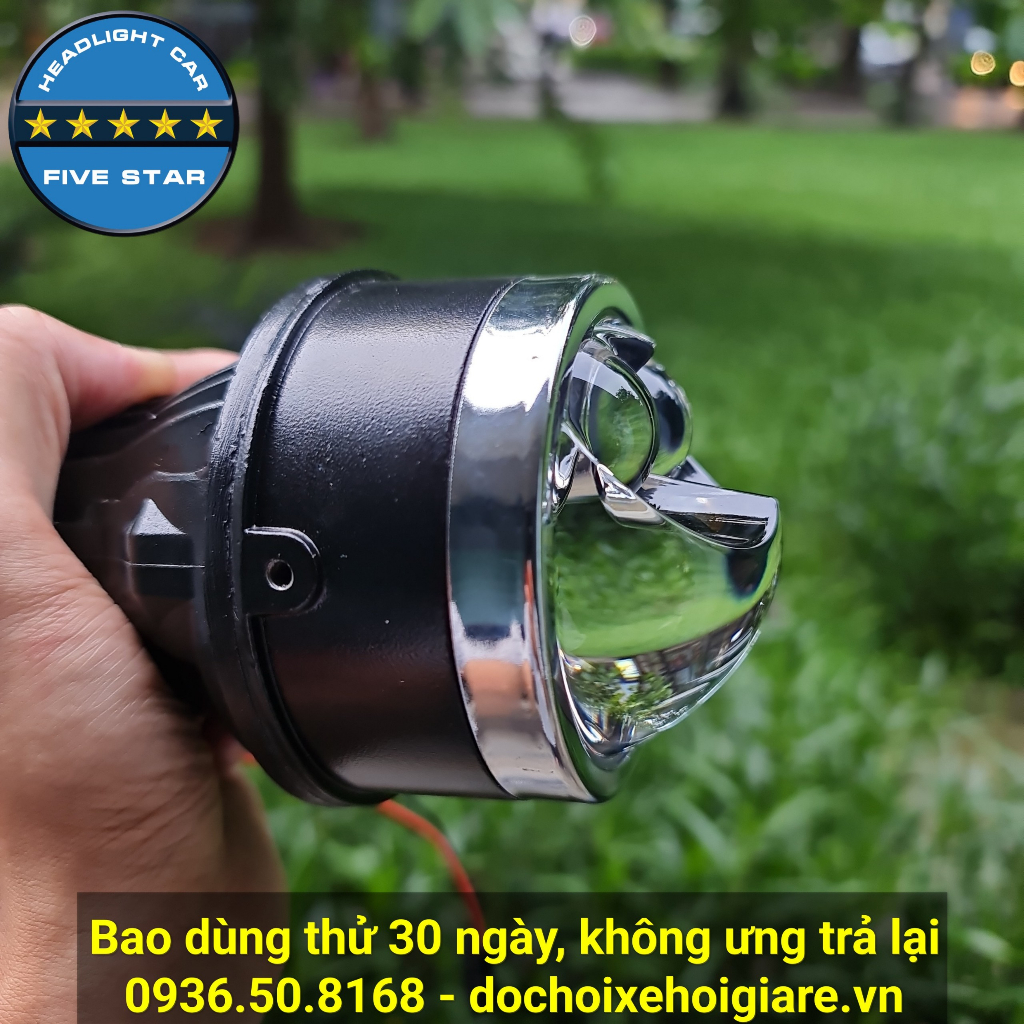 Đèn bi gầm Led Laser siêu sáng FIVE STAR 3.0 inch 55W, 2 chế độ cốt pha, dùng thử 30 ngày không ưng trả lại