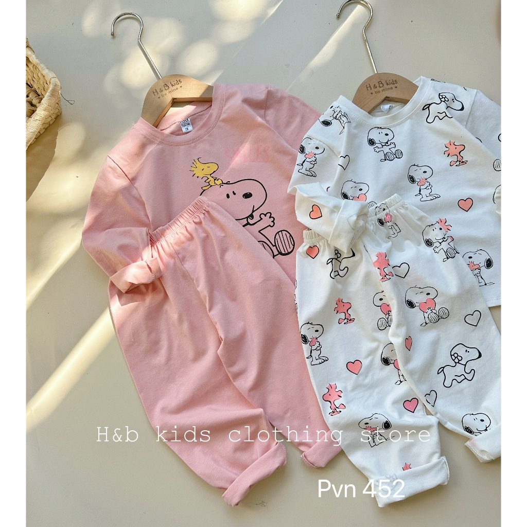 Bộ đồ bé gái cotton dài tay cổ tròn cao cấp từ 8-20kg