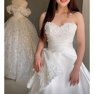 Nơ cài váy cưới đính hoa siêu to