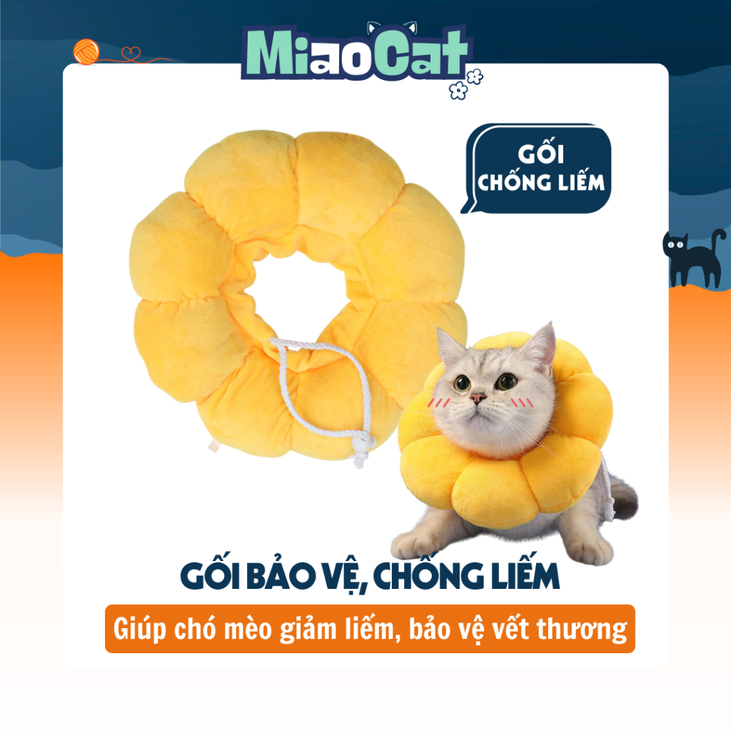 Gối Chống Liếm Hình Bông Hoa Cho Chó Mèo GCL001 MIAOCAT