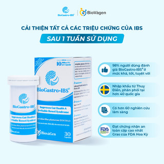 Men vi sinh BioGastro • IBS Thụy Điển cải thiện hội chứng ruột kích thích và viêm đại tràng co thắt hộp 30 viên nang