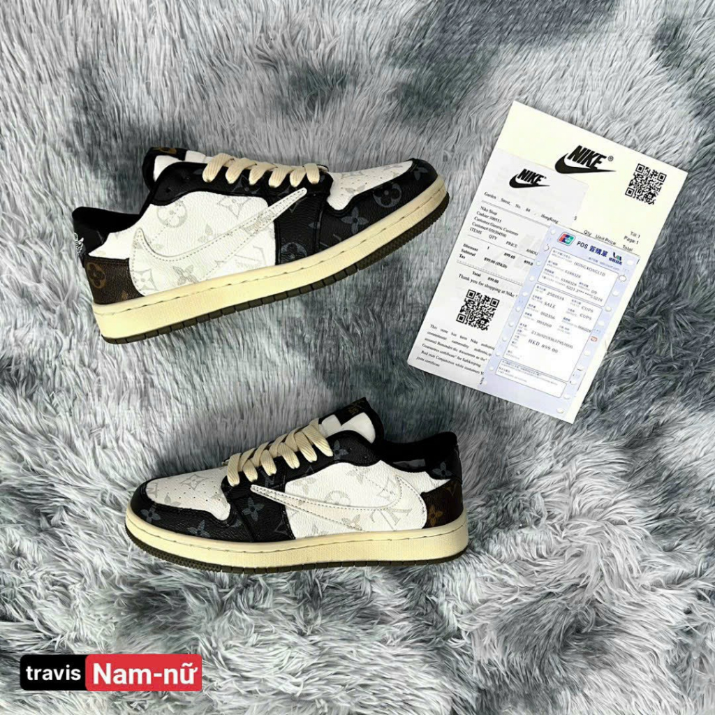 Giày sneaker Jordan Low TRAVIS SCOTT BẢN CAO CẤP Đen Trắng