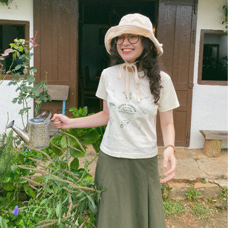 Áo thun trơn nữ cổ tròn - Baby Tee "Chăm Chỉ" Aufra Studio