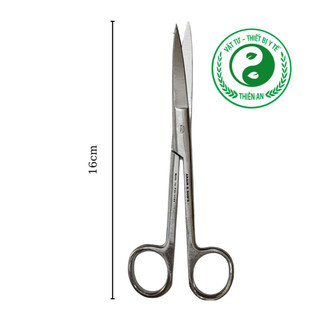 Kéo y tế inox thẳng cho phòng khám và gia đình- sắc bén- tiện lợi- Dài 16cm