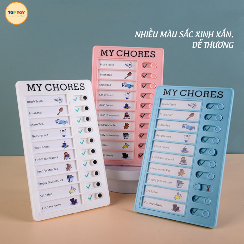 Bảng Kế Hoạch Checklist Cho Bé TOPTOY, Bảng Todolist Lập Kế Hoạch, Theo Dõi Công Việc Hàng Ngày Trẻ Em và Người Lớn