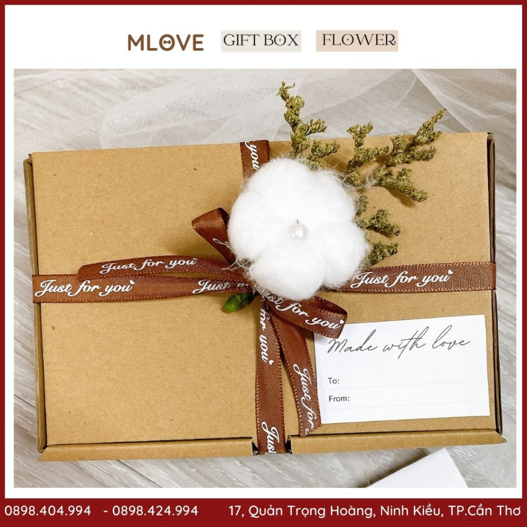 Hôp đựng quà tặng bạn gái - Hộp quà tặng bạn trai, tặng người yêu trang trí hoa khô siêu đẹp có sẵn nhiều kích thước