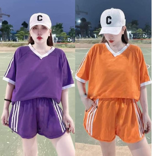 Set bộ đùi chất cotton su form rộng mặc nhà đi chơi cho nữ rẻ đẹp đơn giản mùa hè bigsize 40-75kg cổ tim