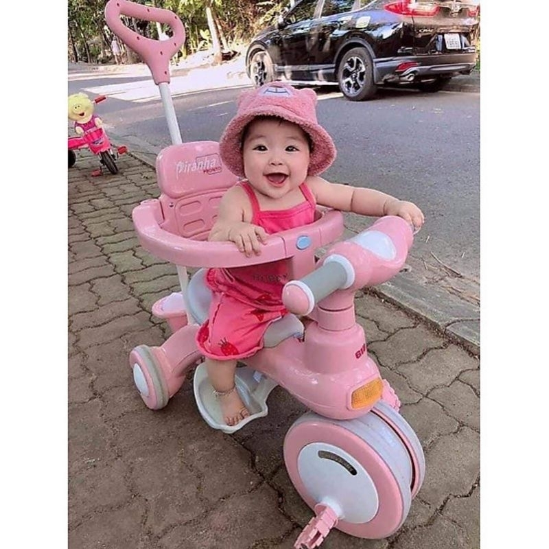 XE ĐẨY CHO BÉ KIÊM XE CHÒI CHÂN XE ĐẠP 3 BÁNH 618 AN TOÀN CÓ KHUNG BẢO VỆ CHO Bé