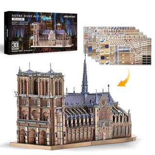  Mô Hình Kim Loại Lắp Ráp 3D Piececool Nhà Thờ Đức Bà Paris Notre Dame Cathedral  chưa ráp  