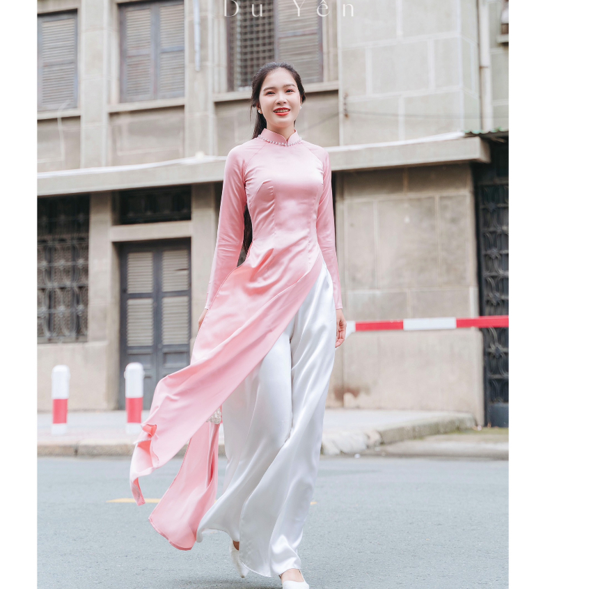 Áo Dài Truyền Thống Lụa Ngọc Trai , Áo Dài Nhã Hồng