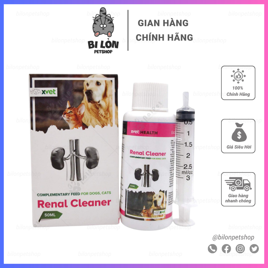 RENAL CLEANER Siro Hỗ Trợ Chức Năng Thận, Giải Độc Và Phục Hồi Thận Nhanh Chóng và Hiệu Quả Cho Chó Mèo - KIDNEY CLEANER
