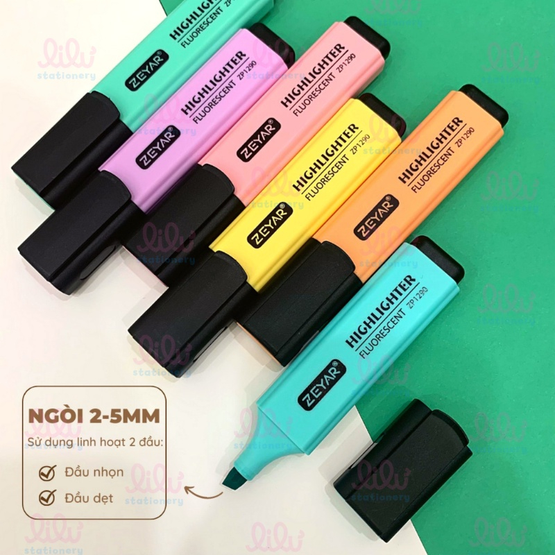 Bút đánh dấu highlight ghi nhớ dấu dòng dạ quang 43 màu trang trí sổ bullet journal văn phòng phẩm dễ thương