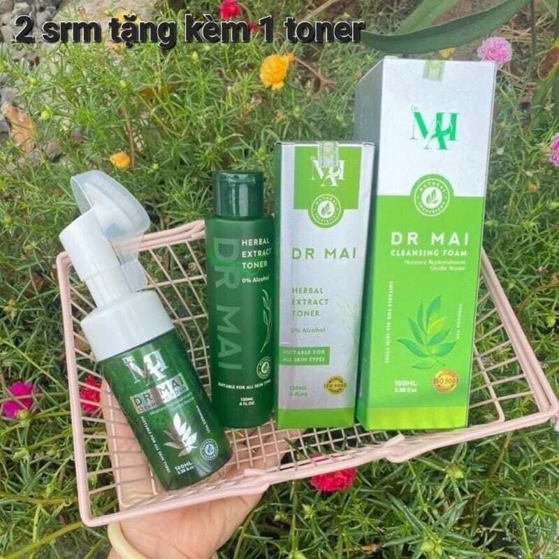 Sữa rửa mặt DR MAI Chính Hãng - Mua 1 chai tặng kèm 1 TONER