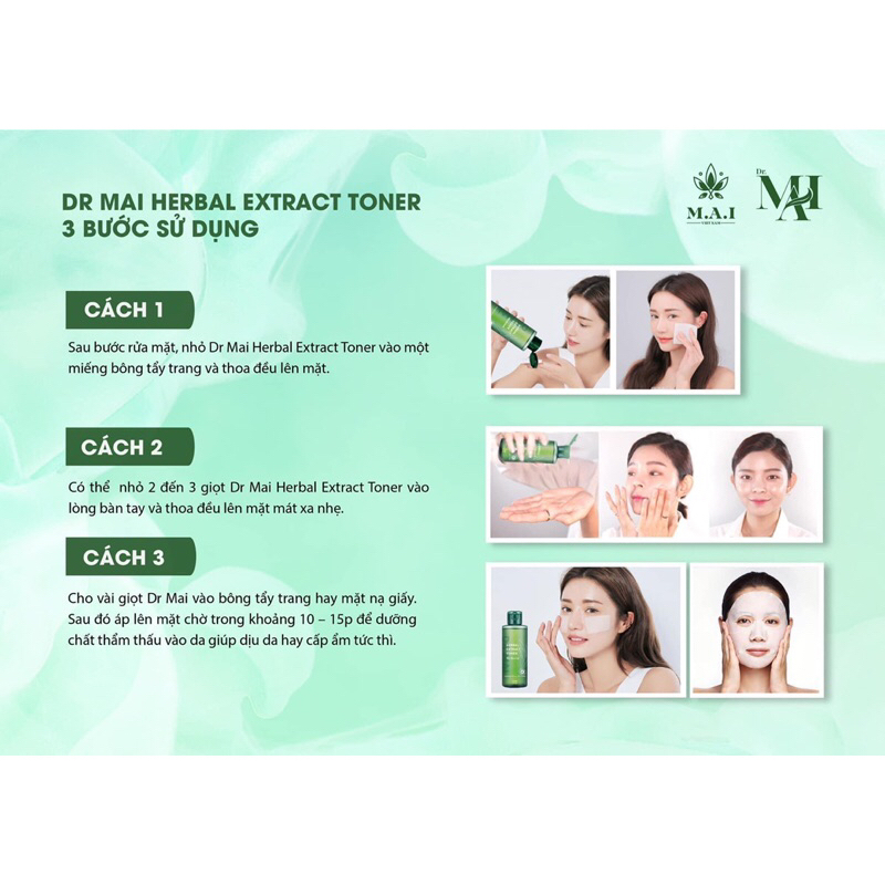 Sữa rửa mặt DR MAI Chính Hãng - Mua 1 chai tặng kèm 1 TONER