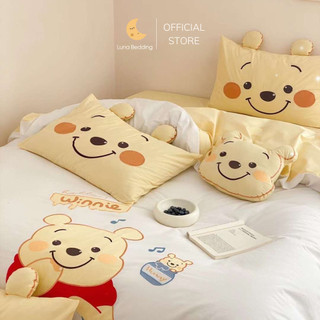 Bộ chăn ga gối cotton linen disney 5 món mẫu mới 2023 luna bedding