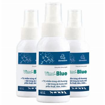 VIME BLUE xịt sát khuẩn da vết thương ngăn ngừa nhiễm trùng chính hãng Vemedim