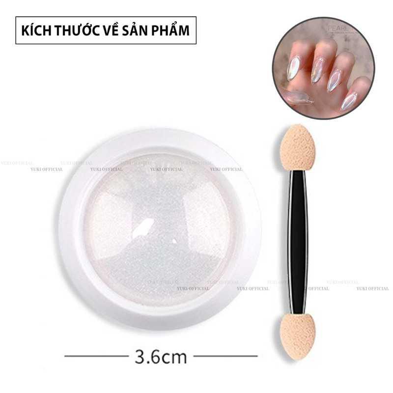 Hũ tráng gương ngọc trai trắng - Bột tráng gương trắng - tráng gương ngọc trai ánh trắng nail