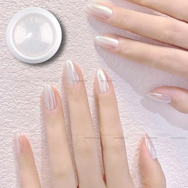 Hũ tráng gương ngọc trai trắng - Bột tráng gương trắng - tráng gương ngọc trai ánh trắng nail