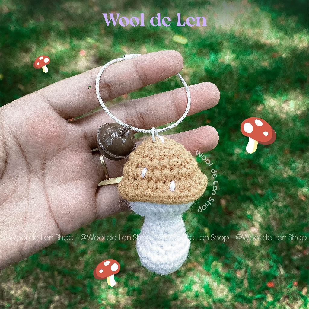 Móc khoá cây nấm xinh xắn bằng len handmade Wool de Len N36