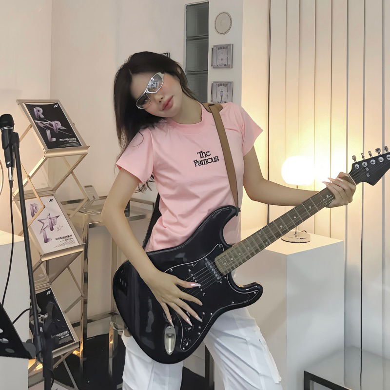 Áo thun Babytee 100% premium cotton thêu logo The Famous