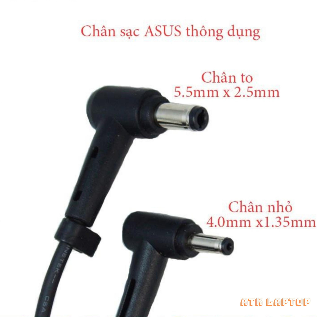 Sạc Laptop Asus 19V-3.42A/2.37A/1.75A Loại Tốt cao cấp chính hãng, Adapter asus chân to/nhỏ hàng nhập khẩu - ATK03