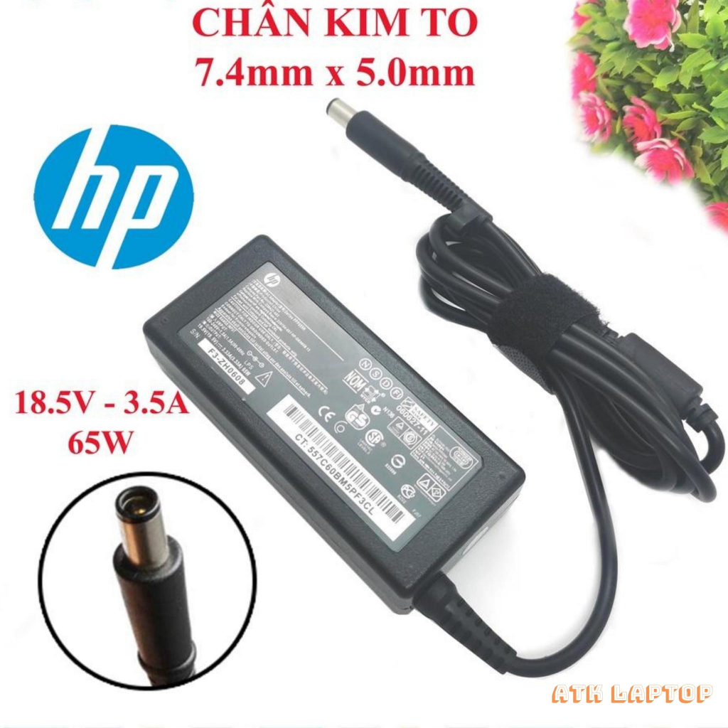 Sạc Laptop HP loại tốt  chân kim to/nhỏ HP 18.5V - 3.5A / 19V - 4.74A  Adapter HP, Bảo Hành Đổi Mới 12 Tháng-ATK02