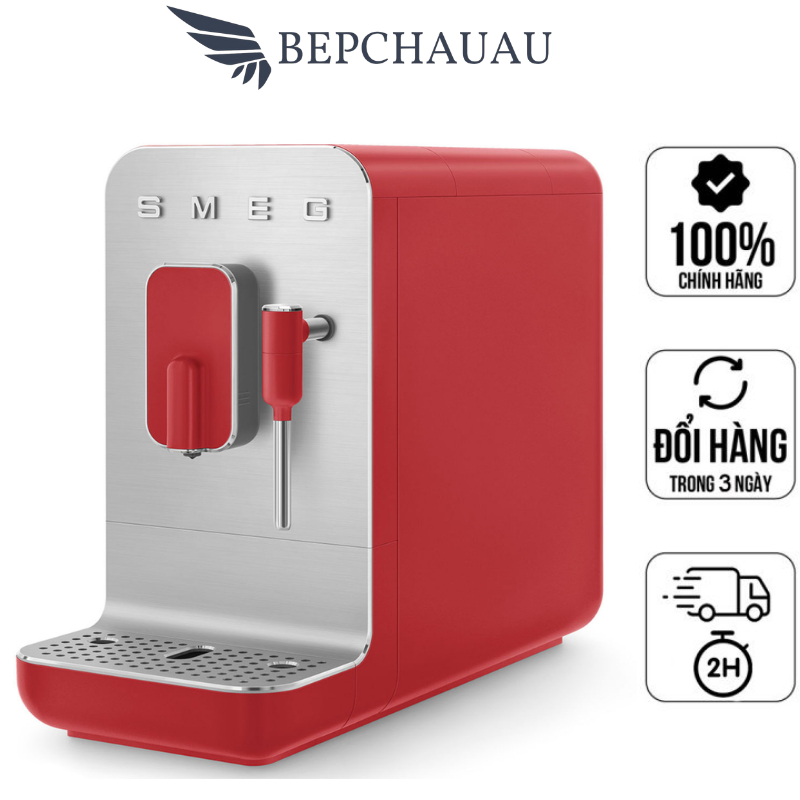 Máy Pha Cà Phê Tự Động SMEG BCC02RDMEU, Máy Pha Cà Phê Gia Đình, Văn Phòng, Nhập EU, BH 12 Tháng, Bepchauau