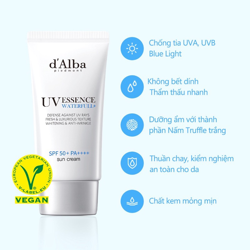 KEM CHỐNG NẮNG D’ALBA UV ESSENCE WATERFULL