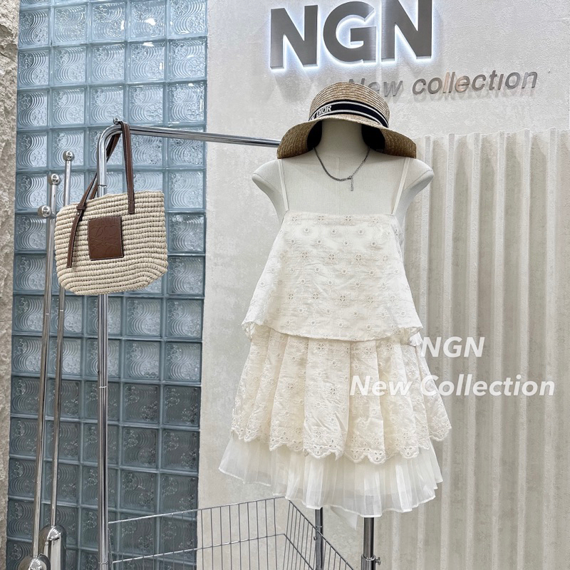 Váy 2 dây ren bồng bềnh NGN