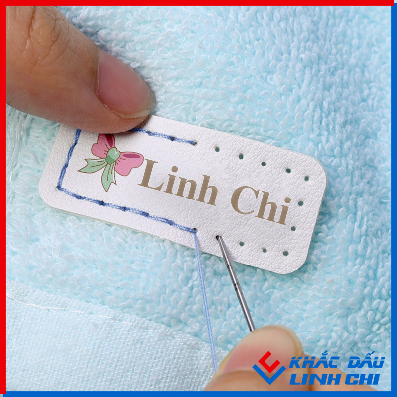 12 bảng tên da PU cao cấp IN TÊN theo yêu cầu Có Thể Giặt Chống Nước