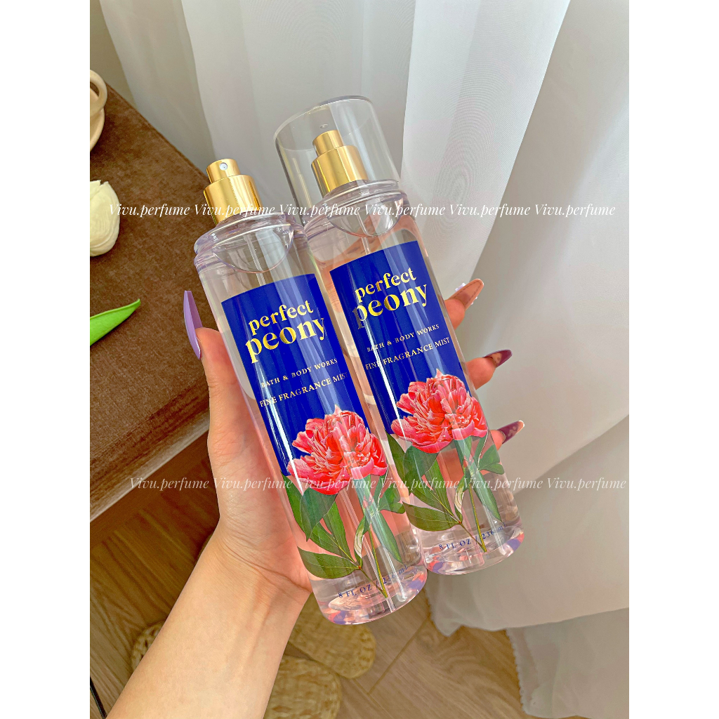 (Hương mẫu đơn + táo) Body mist BBW hương Perfect Peony
