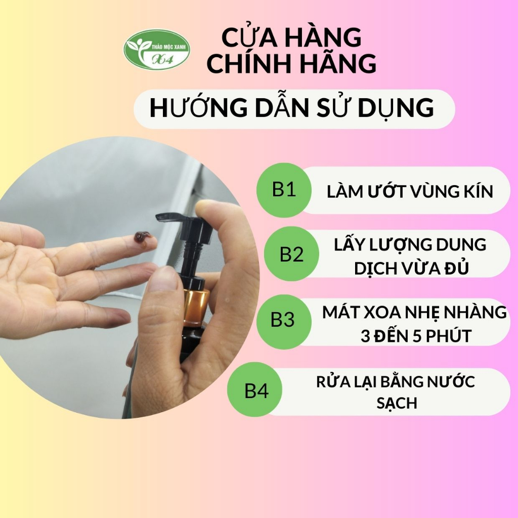 Dung dịch vệ sinh phụ nữ thảo mộc xanh x4100ml được chiết xuất từ thảo dược thiên nhiên ngăn ngừa viêm ngứa vùng kín