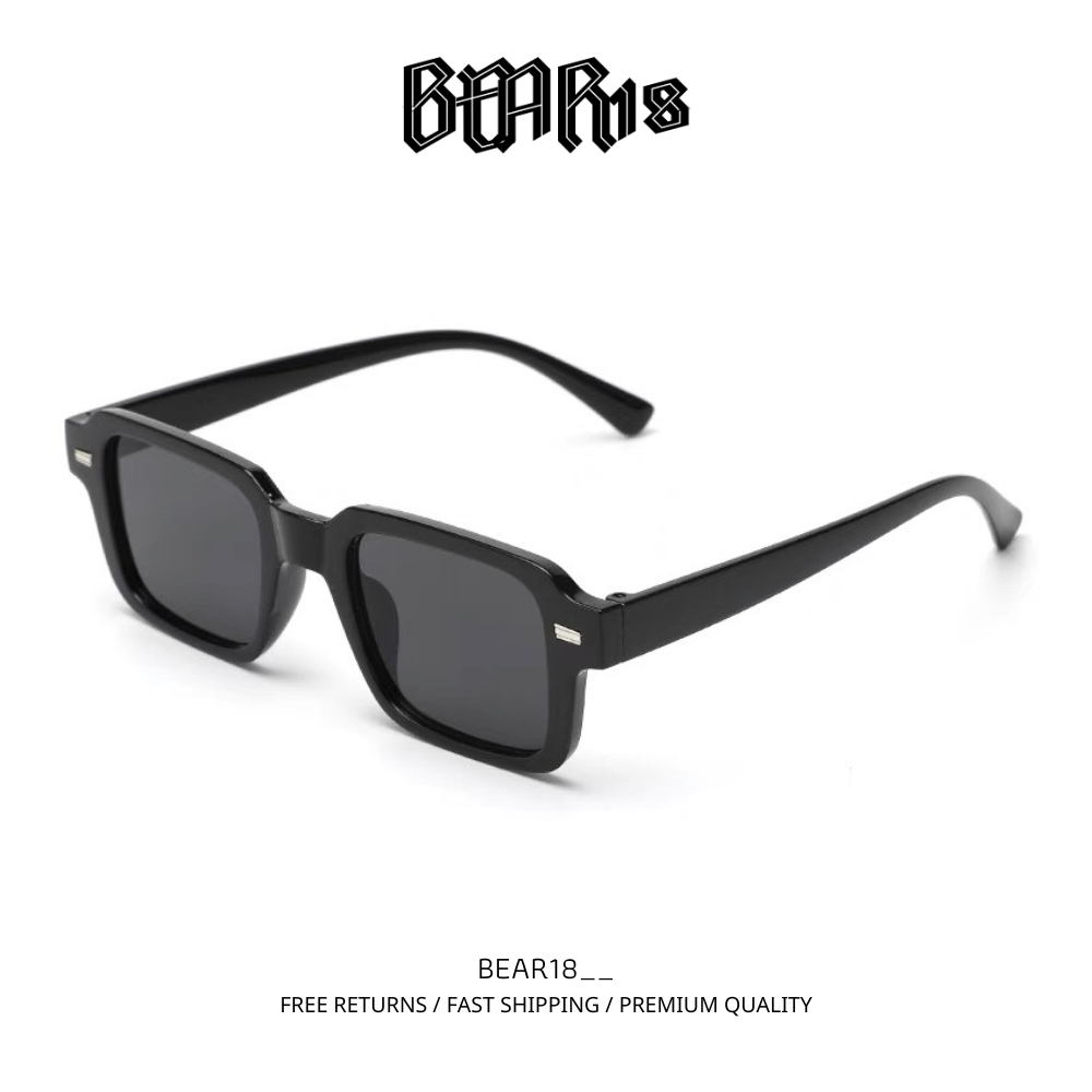 Kính mắt y2k đen BEAR18 phong cách cá tính dành cho nam và nữ