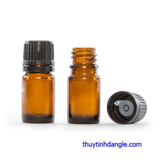 Chai serum nâu 15ml nắp đen vặn, nắp vàng vặn