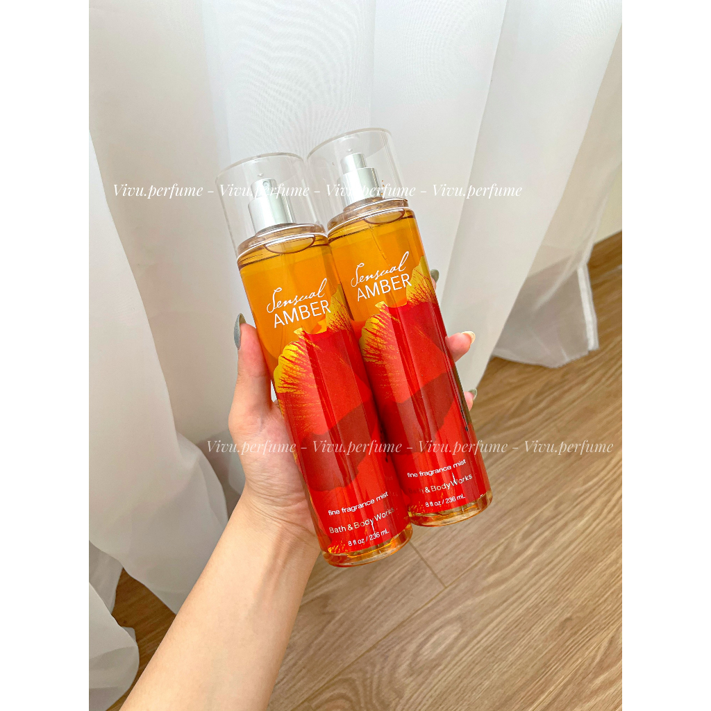 (Hương hổ phách) Body mist BBW hương Sensual Amber ngọt ngào nồng nàn quyến rũ