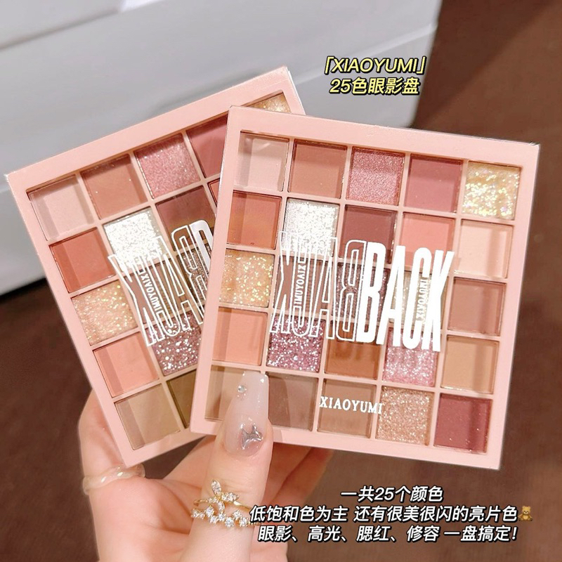 Bảng phấn mắt,phấn mắt nội địa trung 25 ô makeup tông cam hồng đào