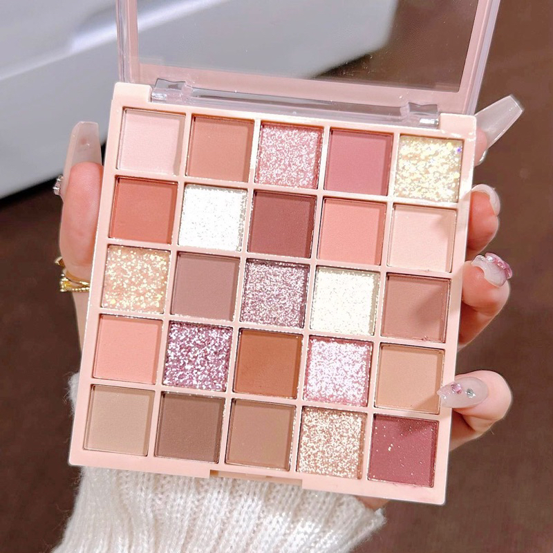 Bảng phấn mắt,phấn mắt nội địa trung 25 ô makeup tông cam hồng đào