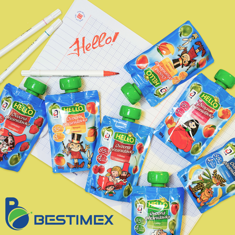 Combo mua 7 tuýp trái cây nghiền nguyên chất 100g & 7 hũ thủy tinh 190g cho các bé, tặng 4 gói Granola 50g cho các mẹ