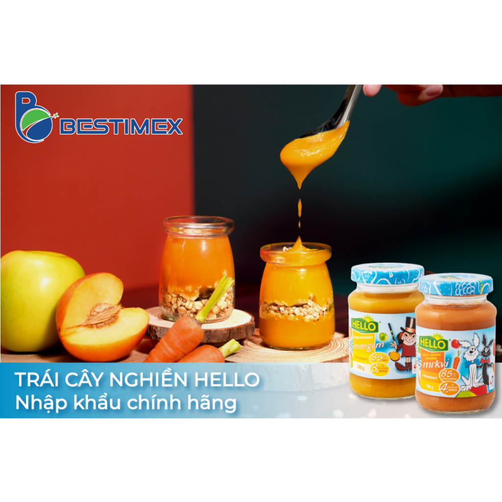 Combo mua 7 tuýp trái cây nghiền nguyên chất 100g & 7 hũ thủy tinh 190g cho các bé, tặng 4 gói Granola 50g cho các mẹ