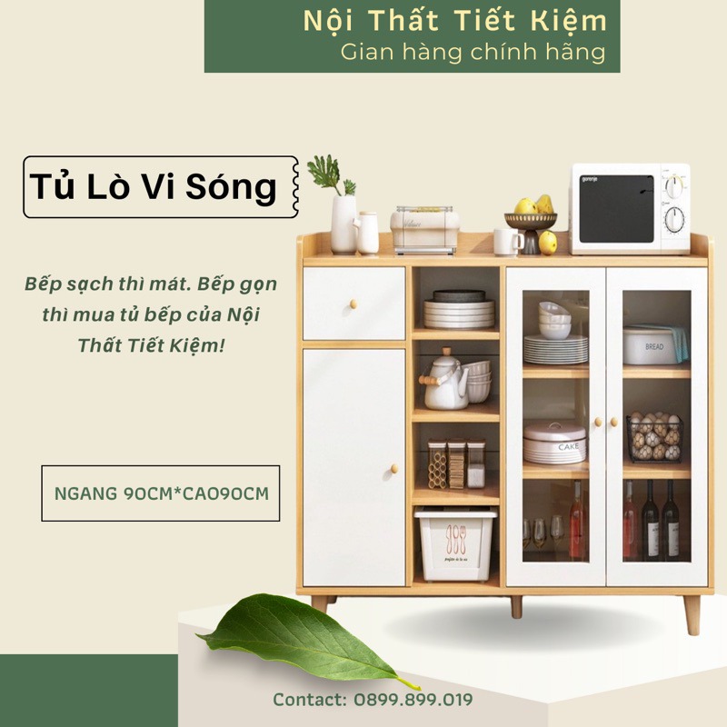 Tủ lò vi sóng đã lắp sẵn để lò vi sóng nồi cơm dụng cụ dùng làm kệ để chén Nội Thất Tiết Kiệm K8878