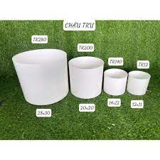 ( TTR12 _ 12cm ) Chậu Nhựa Giả Sứ Tròn Trụ Màu Trắng Trơn 12cm Trồng Hoa , Cây Tiểu Cảnh Đơn Giản Nhưng Rất Đẹp