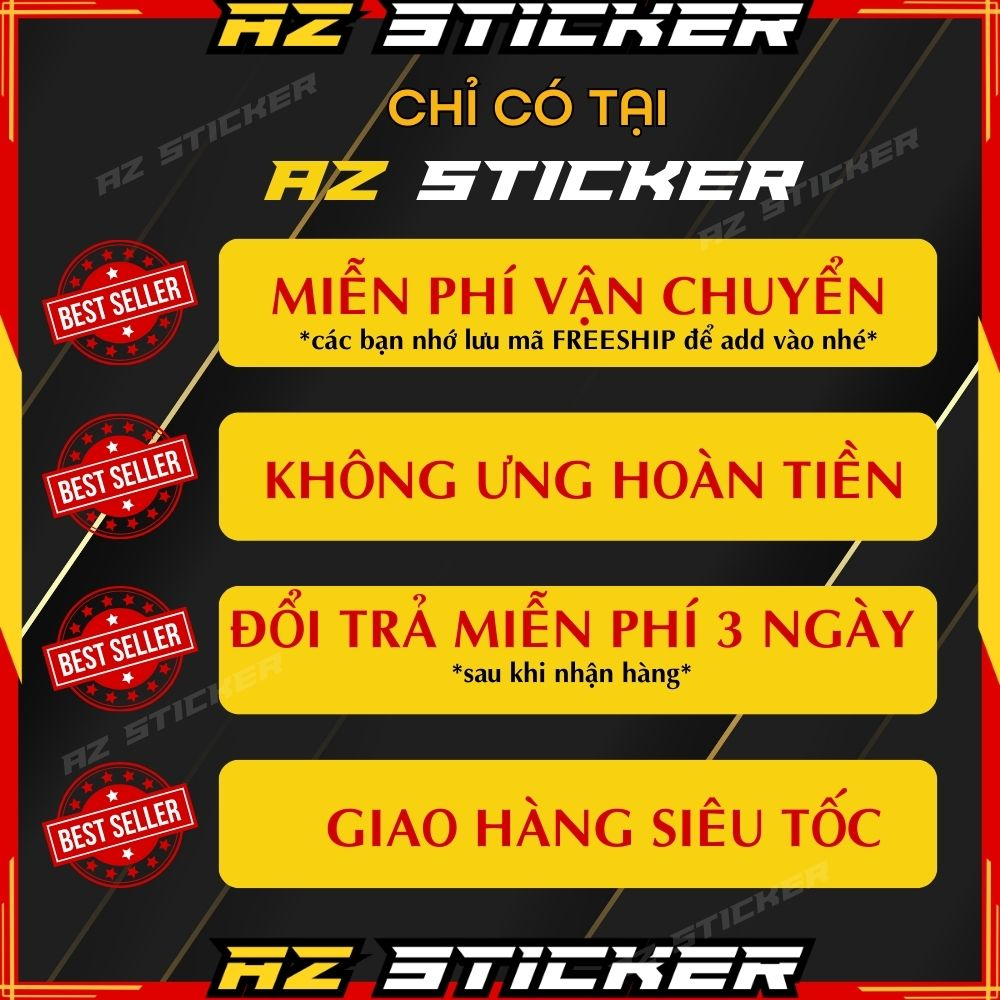 Tem dán xe  sticker hội nhóm xe dán trang trí xe SOUTH VIETNAM SCOOTER TEAM -AZ STICKER