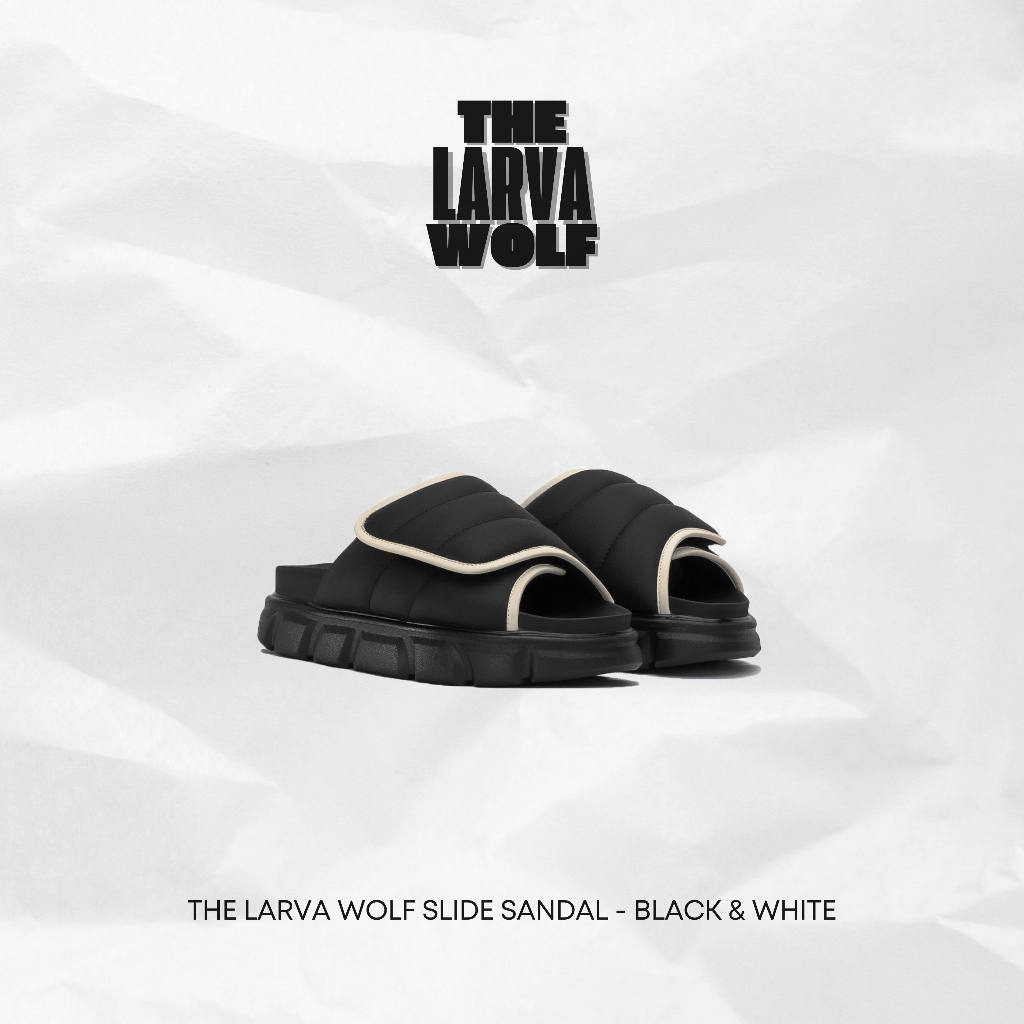 Dép Nam Nữ THE LARVA WOLF SLIDE SANDAL - BLACK & WHITE