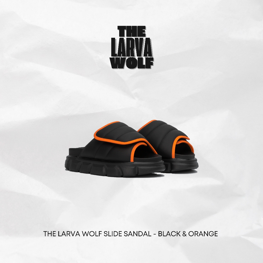 Dép Nam Nữ THE LARVA WOLF SLIDE SANDAL - BLACK & ORANGE