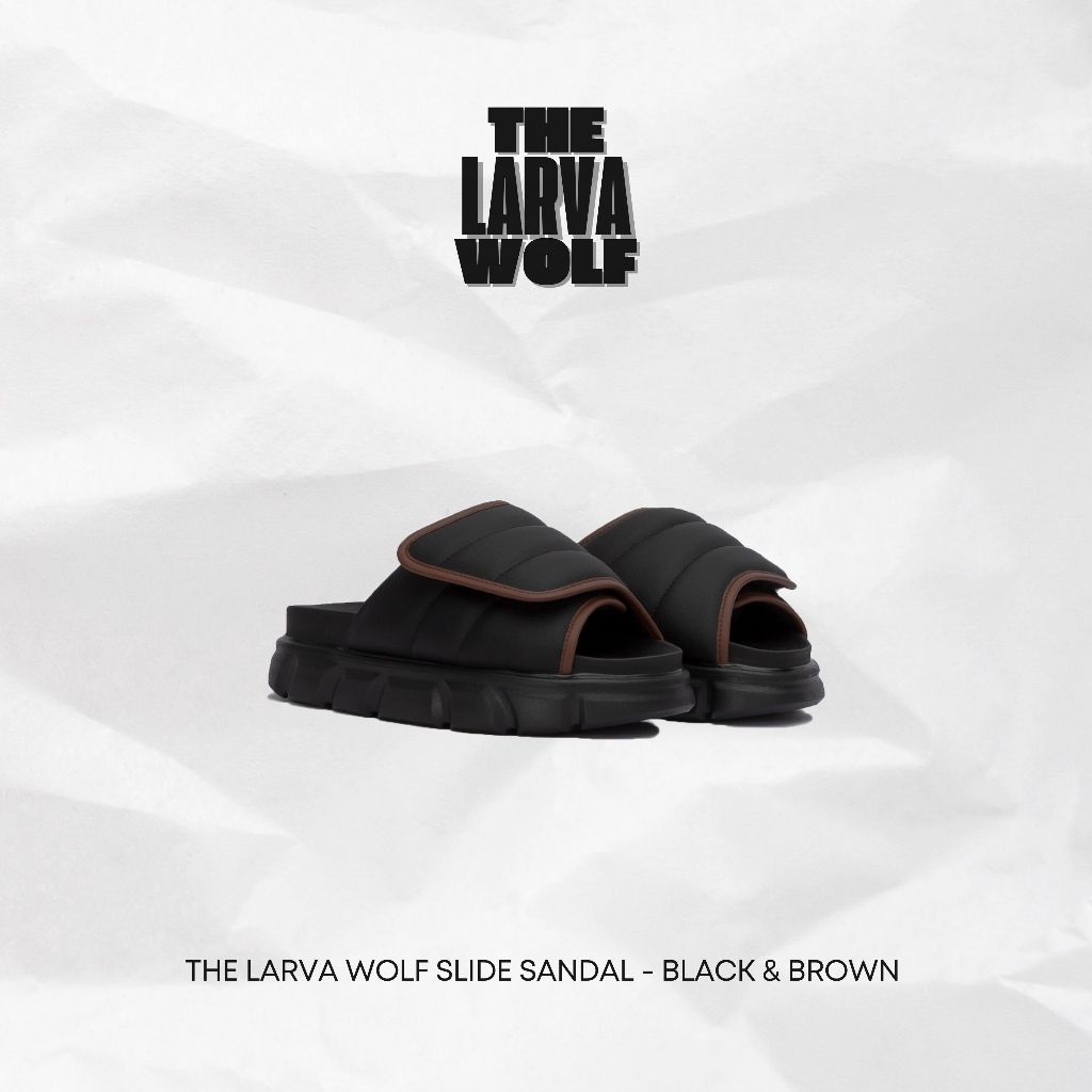 Dép Nam Nữ THE LARVA WOLF SLIDE SANDAL - BLACK & BROWN
