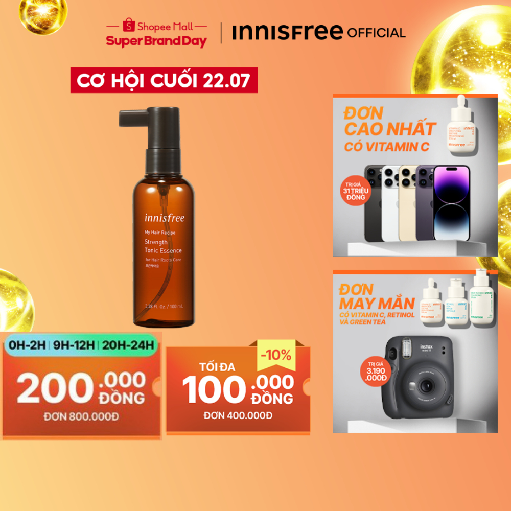 Xịt dưỡng tóc innisfree My Hair Recipe Strength Tonic Essence For Hair Roots Care 100ml
