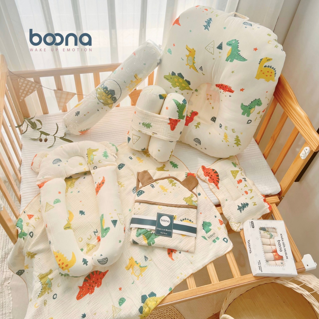 Combo Đệm Gối Cho Bé Sơ Sinh, Combo Bộ Đệm Gối Khăn Hàng Loại 1 Siêu Cute