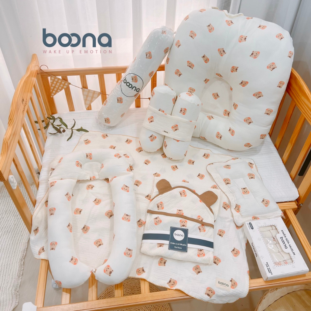 Combo Đệm Gối Cho Bé Sơ Sinh, Combo Bộ Đệm Gối Khăn Hàng Loại 1 Siêu Cute