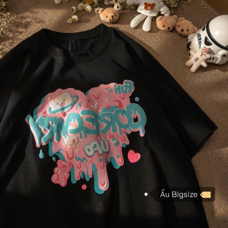 Áo thun ngắn tay TRÁI TIM CORE dễ thương Super Bigsize đến 150kg